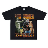 Film Star T Shirt Loose American Retro Street round Neck T-shirt Men and Women