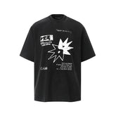 80s Casual Classics Shirts Graffiti Print Short Sleeve T-Shirt Hip Hop Loose Crew Neck Top