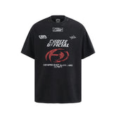 Camisas Vintage Hombre Vintage Washed Alphabet Print Short Sleeve T-Shirt