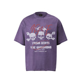 80s Casual Classics Shirts Skull Print Loose Crew Neck Short Sleeve T-Shirt