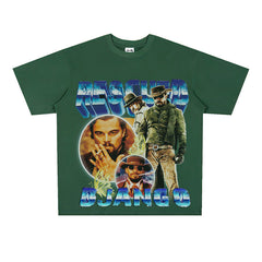 Film Star T Shirt Rescued Ginger Loose Retro Street American T-shirt Men and Women