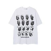 Camisas Vintage Hombre Washed Old Printed Short Sleeve T-Shirt