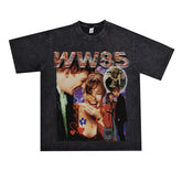 Film Star T Shirt Movie Space-Time Love Traveler Short Sleeve Loose Retro Printed T-shirt Men and Women