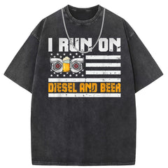 Men T Shirts Pure cotton round neck short-sleeved T-shirt women's washed and old