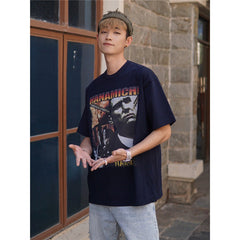 Film Star T Shirt Cotton Short Sleeve Loose American Retro T-shirt