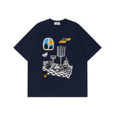 Ellie Seattle Shirt Summer Loose Wash Old Half Sleeve T-Shirt