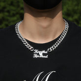 Jewelry Hip Hop Stainless Steel Diamond Pendant Letter Cuban Necklace Customized Word Up