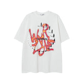 Camisas Vintage Hombre Alphabet Print Short Sleeve T-Shirt