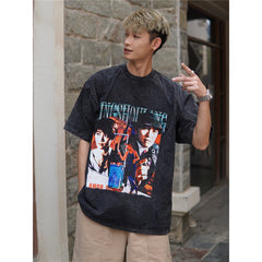 Film Star T Shirt Short Sleeve Loose Retro American Design T-shirt