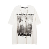 Camisas Vintage Hombre Summer Chain Print Short Sleeve T-Shirt