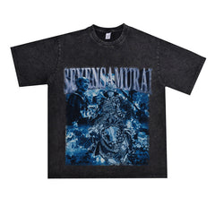 Film Star T Shirt Trendy Cotton Short Sleeve Loose round Neck Retro T-shirt for Men and Women