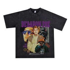 Film Star T Shirt Short Sleeve American Retro Loose-Fitting Pure Cotton T-shirt Men