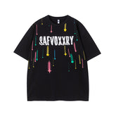 Camisas Vintage Hombre Color Meteor Foam Print Short Sleeve T-Shirt