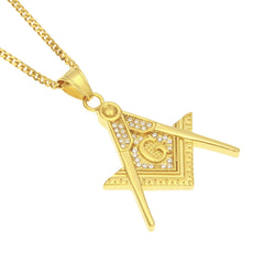Jewelry Hip Hop Stainless Steel Masonic Pendant Necklace