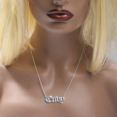 Jewelry 925 Silver Letter DIY Font Name Pendant Necklace Couple