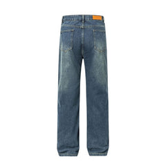 American Men Jeans Vintage Tooling Jeans Straight Loose Casual Floor Pants