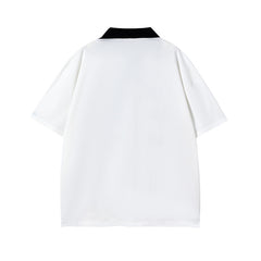 Camisas Vintage Hombre Alphabet Short Sleeve T-Shirt POLO Shirt