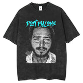 Men T Shirts Printed Short Sleeve T-Shirt Loose Washed Old Top