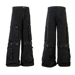 American Men Jeans Straight Jeans Loose Casual Wide Leg Pants