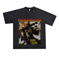 Film Star T Shirt Cotton Short Sleeve Loose American Retro T-shirt