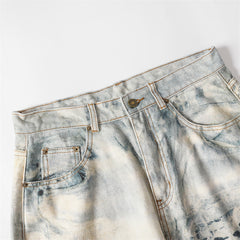 American Mens Jeans Washed Printed Wide Leg Jeans
