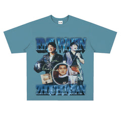 Film Star T Shirt Loose Heavy Retro Street Cotton T-shirt