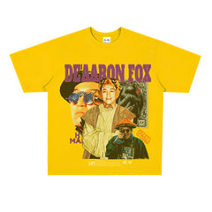 Film Star T Shirt Short Sleeve American Retro Loose-Fitting Pure Cotton T-shirt Men