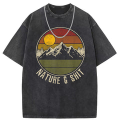 Men T Shirts Crew neck short sleeve T-shirt washed old American style