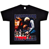 Film Star T Shirt Kelly Oubre Printed T-shirt Short Sleeve Loose Retro Pure Cotton Washed Distressed