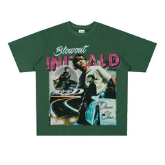 Film Star T Shirt Jay Chou Short Sleeve Retro Street Printed round Neck T-shirt for Men and Women