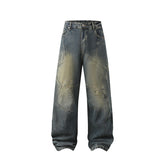 American Mens Jeans Retro Straight Pants