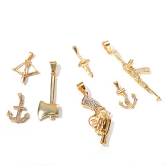 Jewelry Hip Hop Gun Bow Arrow Axe Pendant Armament