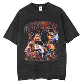 Men T Shirts hiphop boxing champion print old washing water short sleeve T-shirt