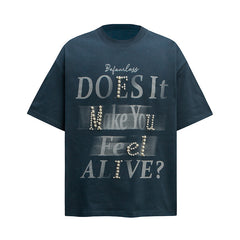 Ellie Seattle Shirt 3D Three-dimensional White Ink Jet Painting Hip Hop Design Printed Short Sleeve T-Shirt