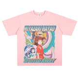 Film Star T Shirt Japanese Classic Anime Spirited Away Loose-Fitting Pure Cotton T-shirt Men and Women