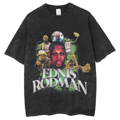 Men T Shirts Basketball Star ROD MAN Washing Print