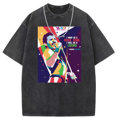 Men T Shirts Cotton short-sleeved T-shirt washed and old