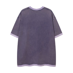 Camisas Vintage Hombre Figure Pattern Crew Neck Short Sleeve T-Shirt