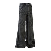 American Men Jeans Washed Loose Pants Wide Leg Pants