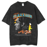 Men T Shirts Make old washing water character print T-shirt