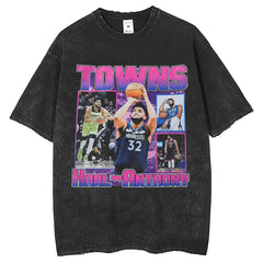 Men T Shirts Make Old Basketball Print Short Sleeve T-Shirt Dark Vintage