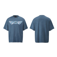 80s Casual Classics Shirts Motorcycle Print Loose Crew Neck Short Sleeve T-Shirt