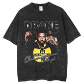 Men T Shirts Hip Hop Washed Casual Loose Old Trendy Brand Retro