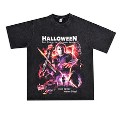 Film Star T Shirt Movie Halloween Trendy Cotton Short Sleeve Loose round Neck T-shirt for Men and Women