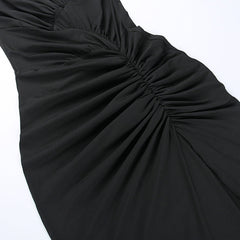 Emily Ratajkowski Dress Elegant Slimming Waist Pleated Camisole Gown Dress