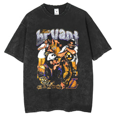 Men T Shirts Printed Short Sleeve T-Shirt Street Trend Brand Old and Loose