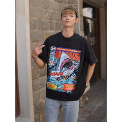 Film Star T Shirt Cotton Loose Short Sleeve American Retro Fashion Printed round Neck T-shirt