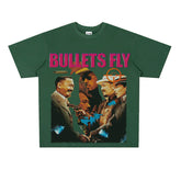 Film Star T Shirt Short Sleeve Retro American Street Heavy Personality T-shirt for Men and Women