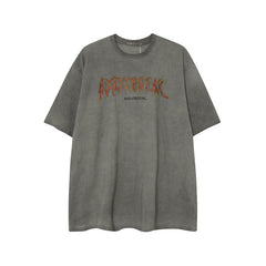 Camisas Vintage Hombre Vintage Washed Old Loose Short Sleeve T-Shirt