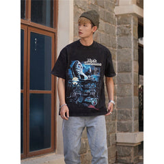 Film Star T Shirt Cotton Loose Nostalgic Short Sleeve American Retro Trendy T-shirt